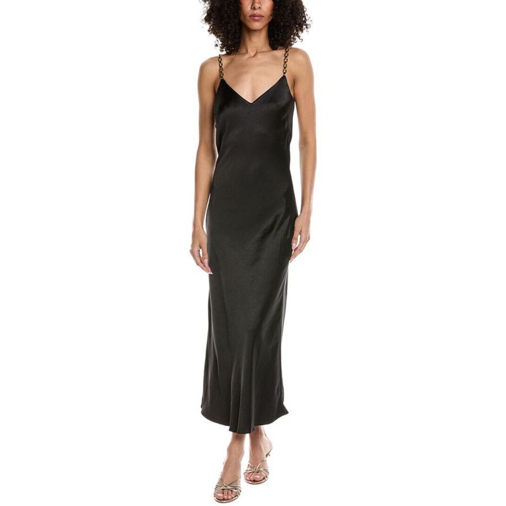Generation Love Womens Monica Satin Maxi Dress, Black
